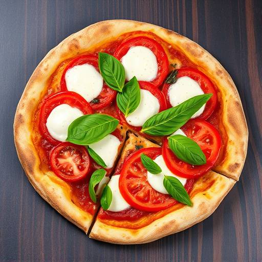 Pizza al taglio romana con pomodoro, mozzarella e basilico fresco