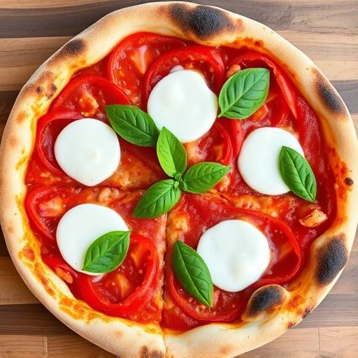 Pizza napoletana con pomodoro, mozzarella di bufala, basilico fresco e un bordo alto e soffice