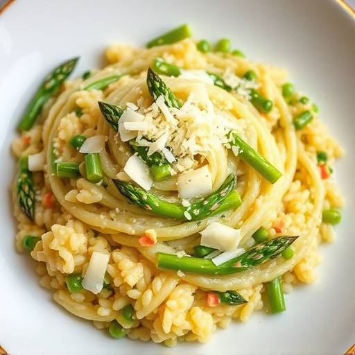 Risotto agli asparagi con scaglie di parmigiano